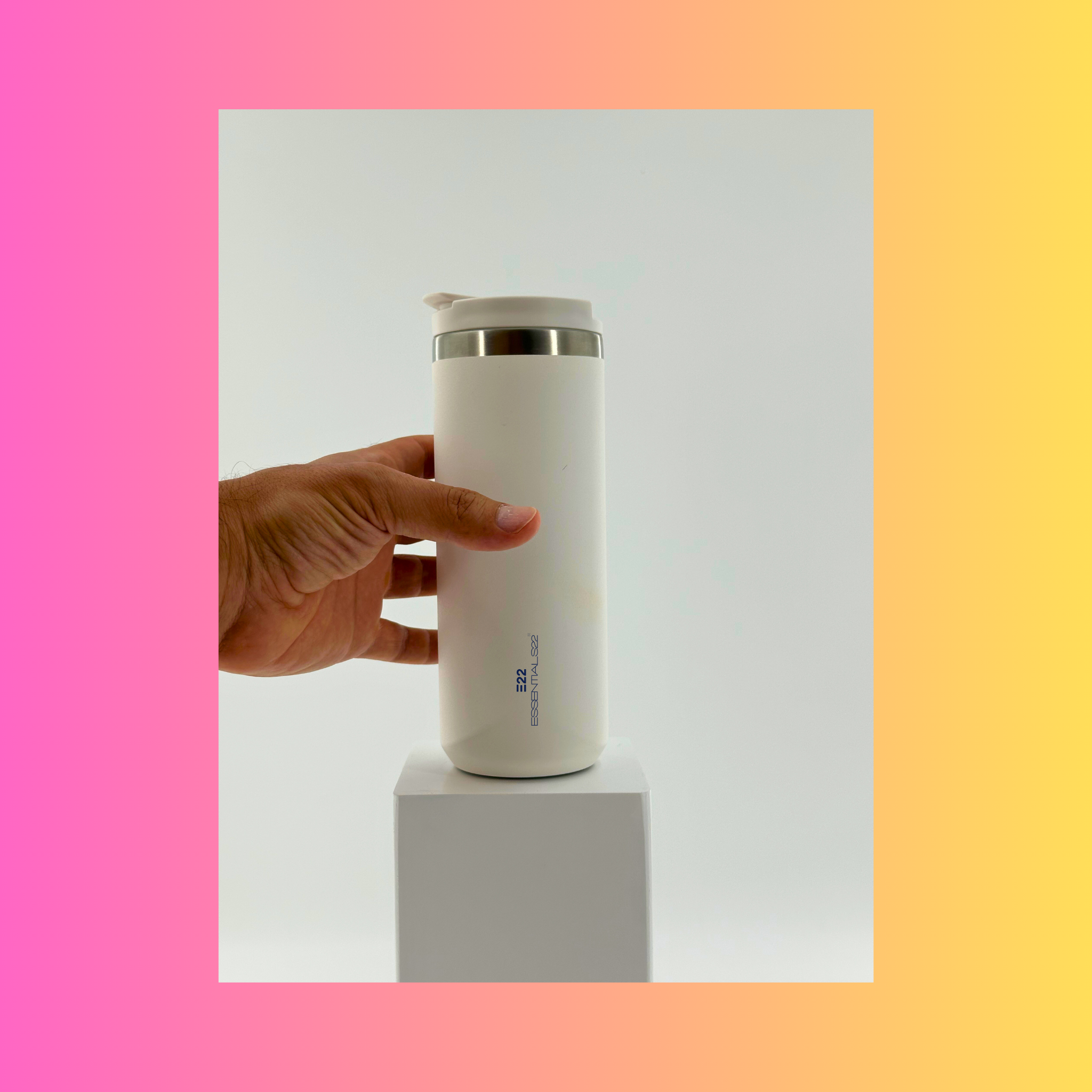 Weißer Trinkbecher 20 oz